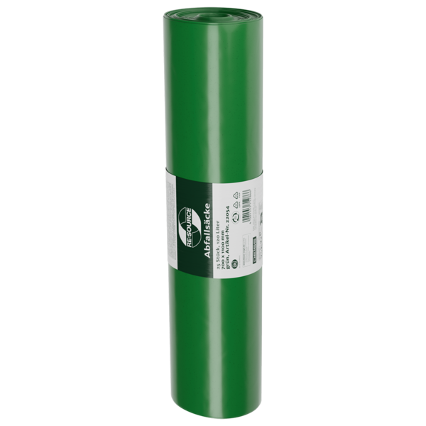 Saci menajeri 120 L, verzi, LDPE, 25 buc/rola