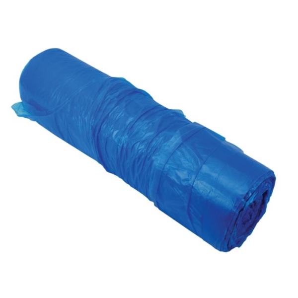 Sort de  unica folosinta din polietilena, heavy duty 200 de bucati /rola, 69 × 135 cm, 16 microni, certificate pentru industria alimentara - Albastru, 5 role/bax