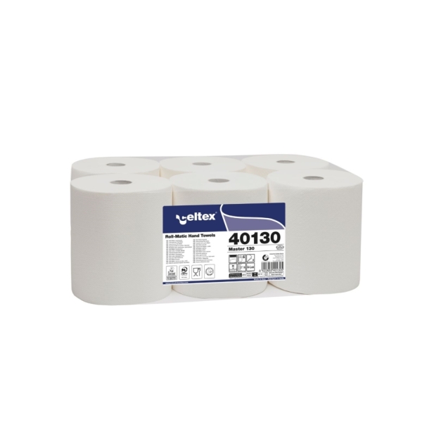 Rola prosoape hartie autocut 40130,celuloza 100%, 2 straturi, 130m, 6 role/bax