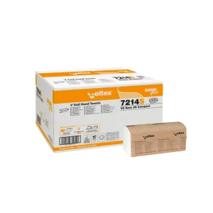 Prosop de hartie pliate V-FOLD, SAVE 25 COMPACT, 2 straturi, 25 x 21 cm, 250 bucati/pachet, 12 pachete/bax